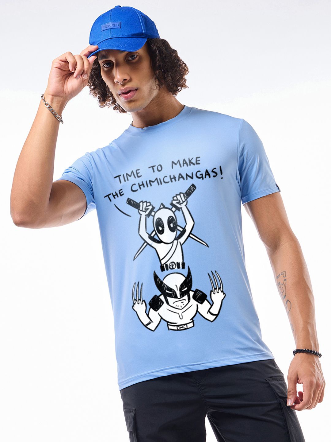 

Bewakoof Men New Team Graphic Printed T-shirt, Blue