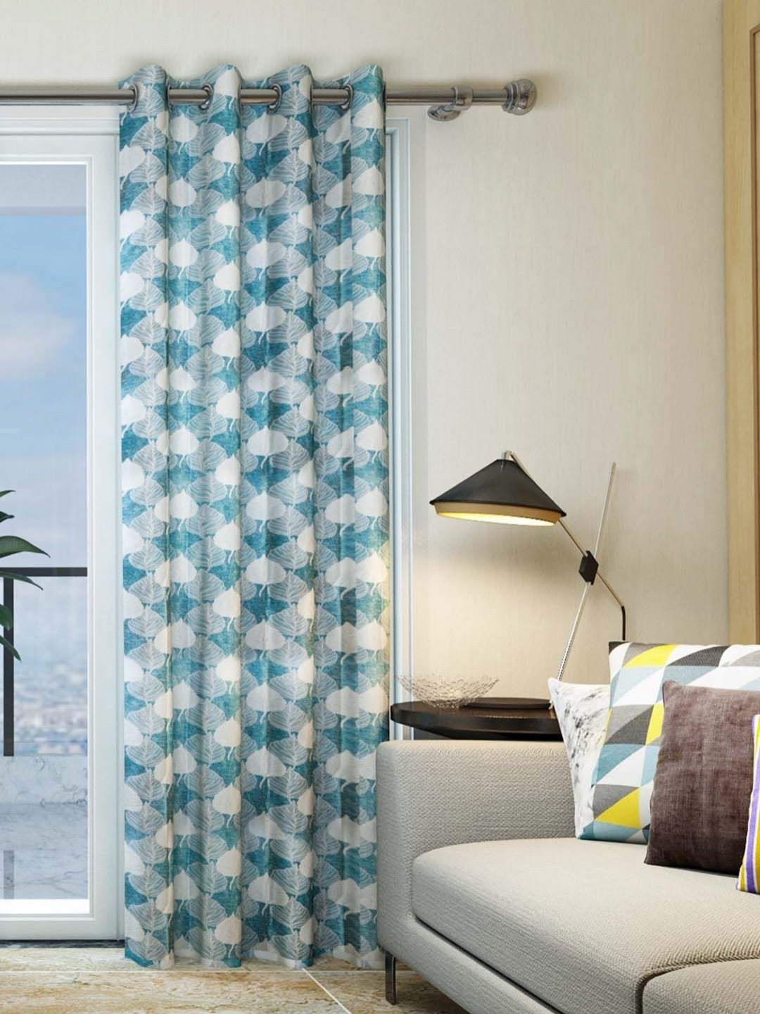 

Aura Blue & White Floral Door Curtain