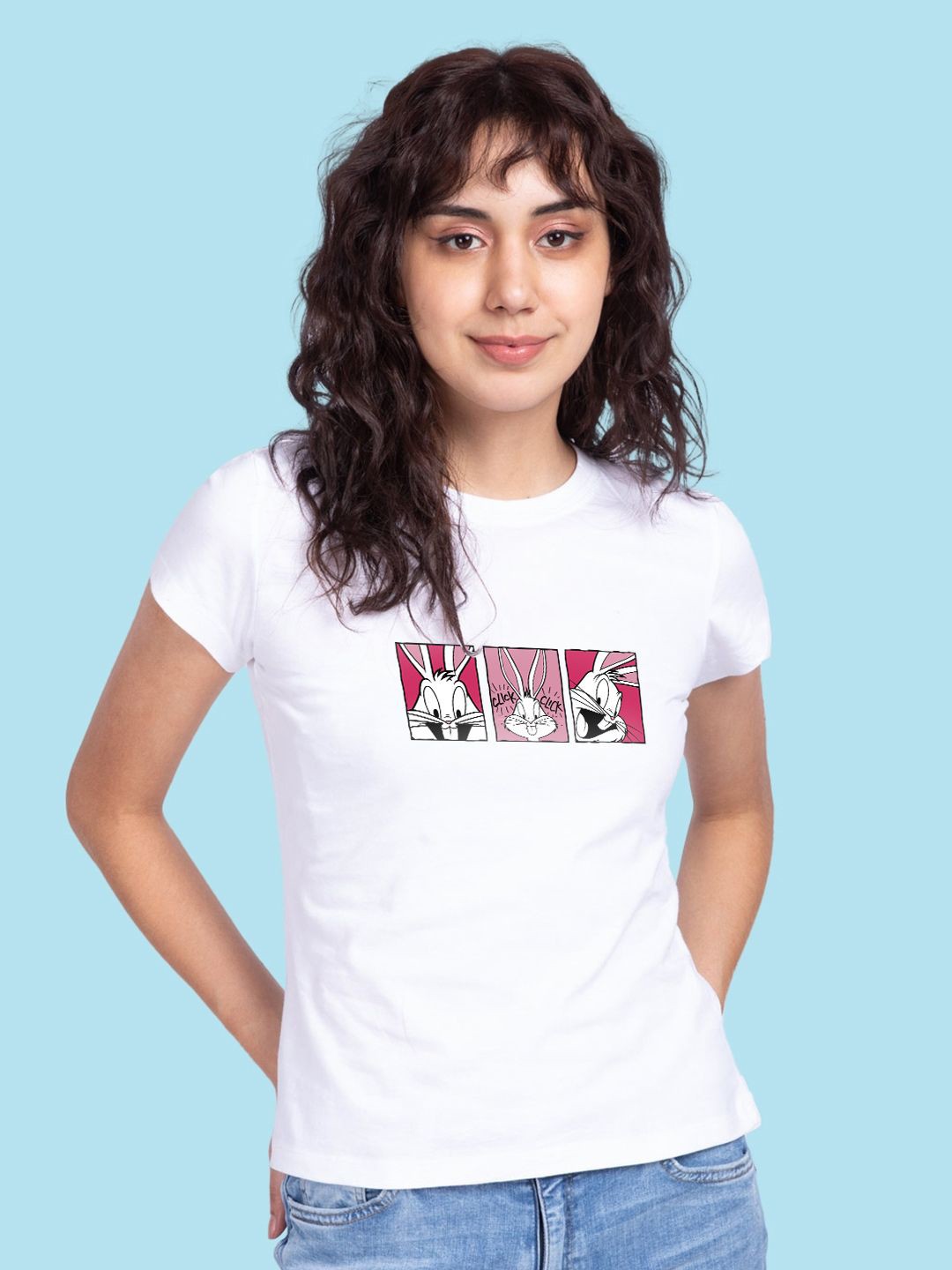 

Bewakoof Women Printed Pure Cotton T-shirt, White