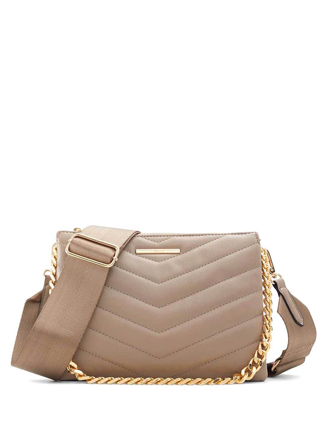 

ALDO Structured Sling Bag with Quilted, Beige