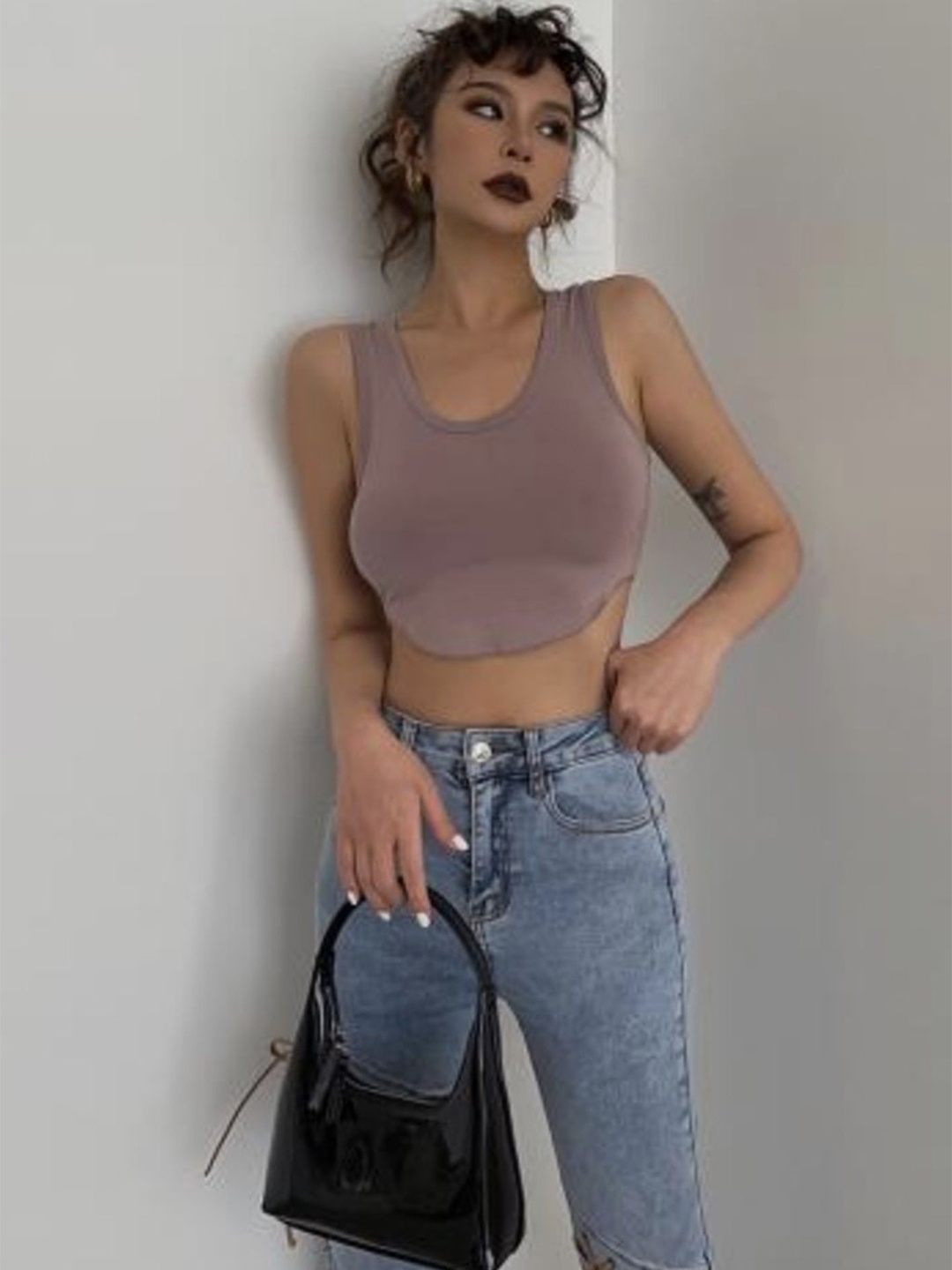 

LULU & SKY Crop Top, Khaki