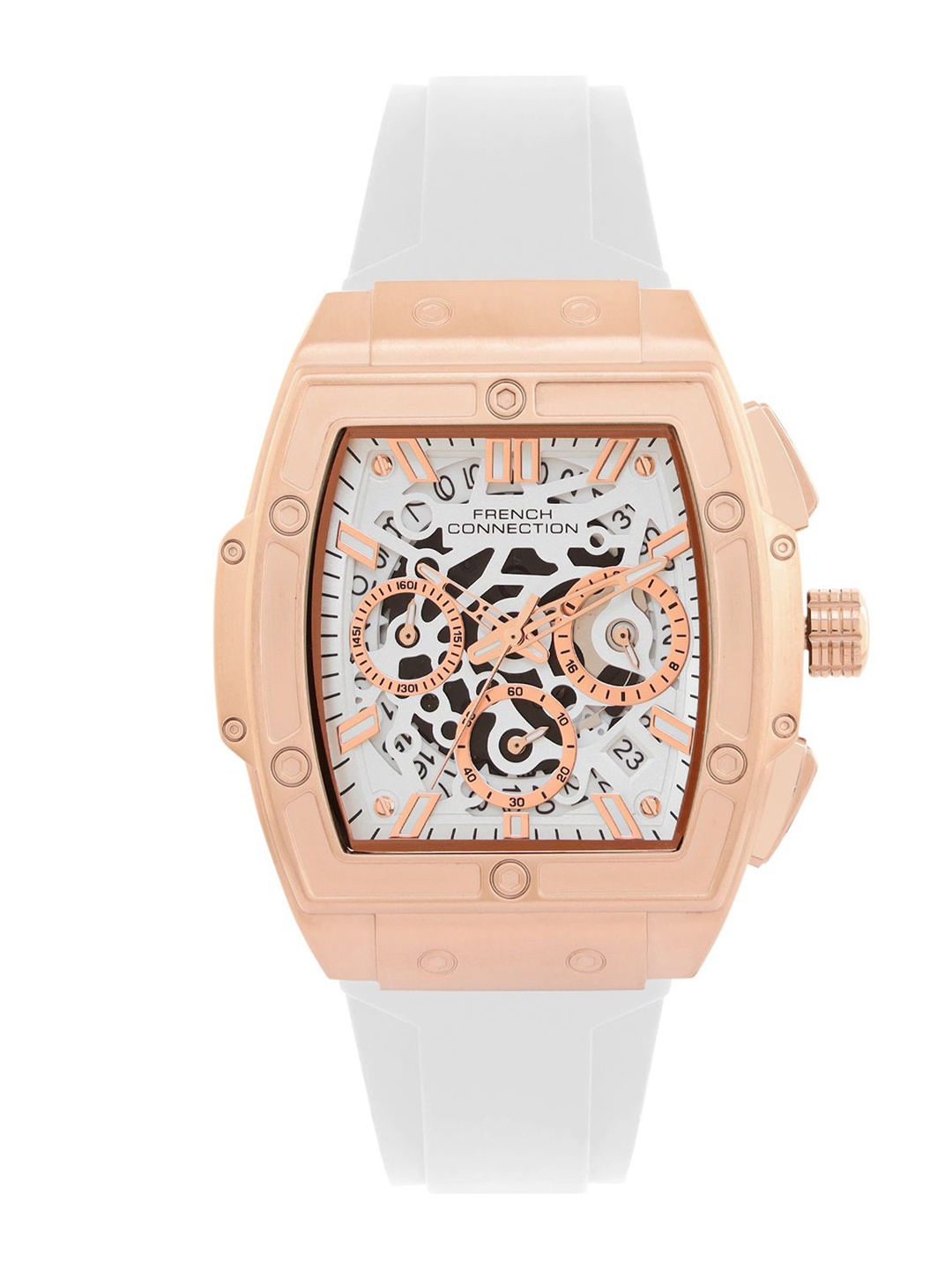 

French Connection Men Printed Dial & Wrap Around Straps Analogue Watch FCH3WR, White