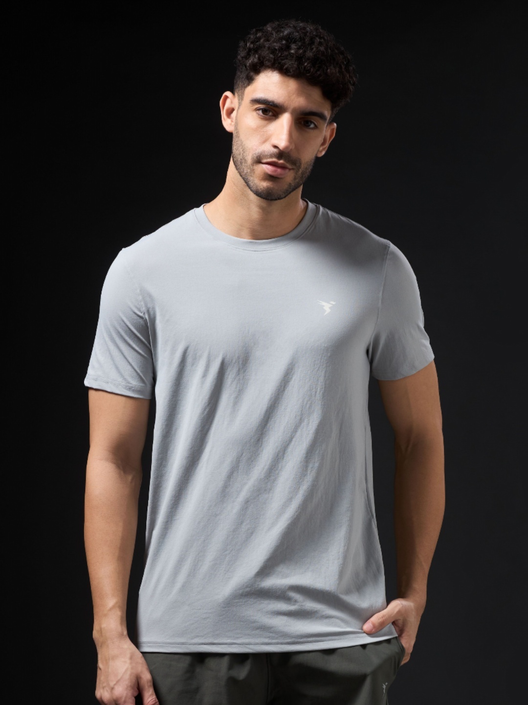 

Technosport Men UPF50 Solid Round Neck Slim Fit T-shirt, Grey
