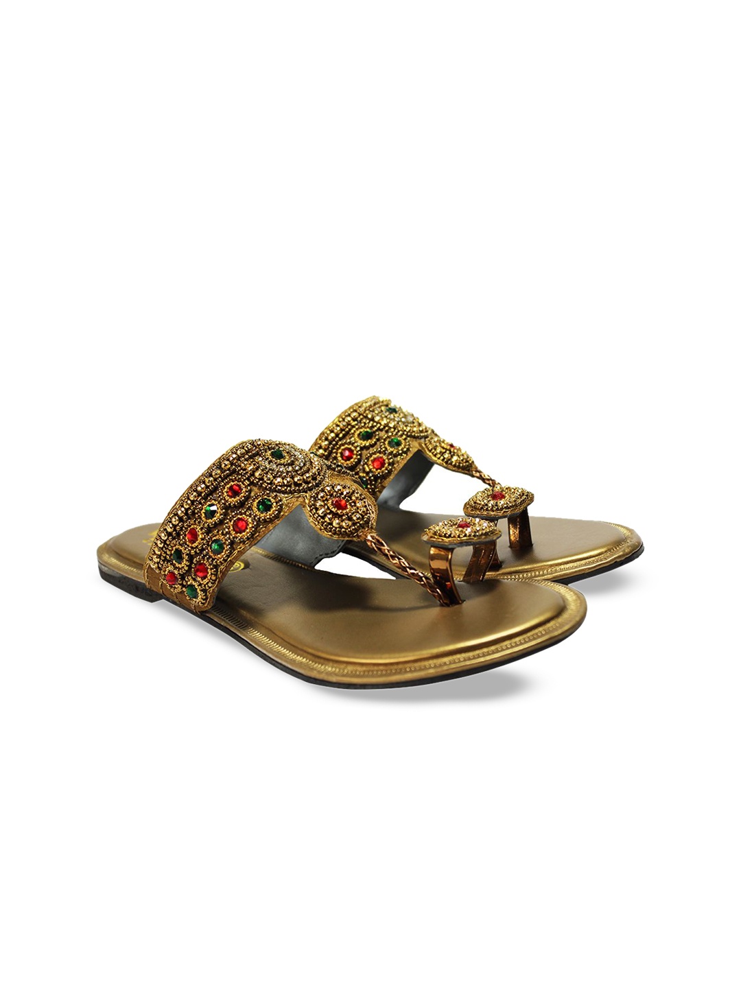 

WALK N STYLE COLLECTION Women Embellished Open Toe Flats, Beige