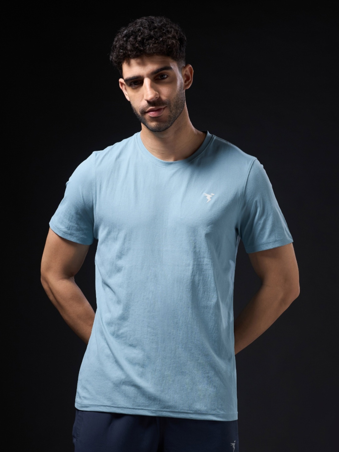 

Technosport Men UPF50 Solid Round Neck Slim Fit T-shirt, Blue