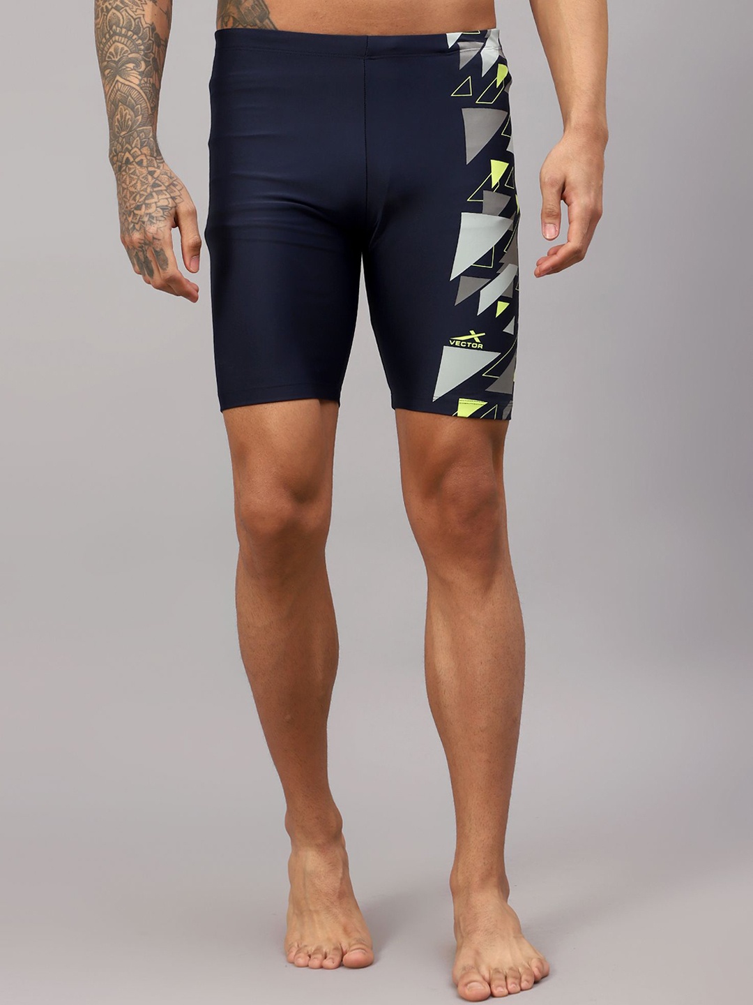 

VECTOR X Men Printed Swim Shorts, Navy blue