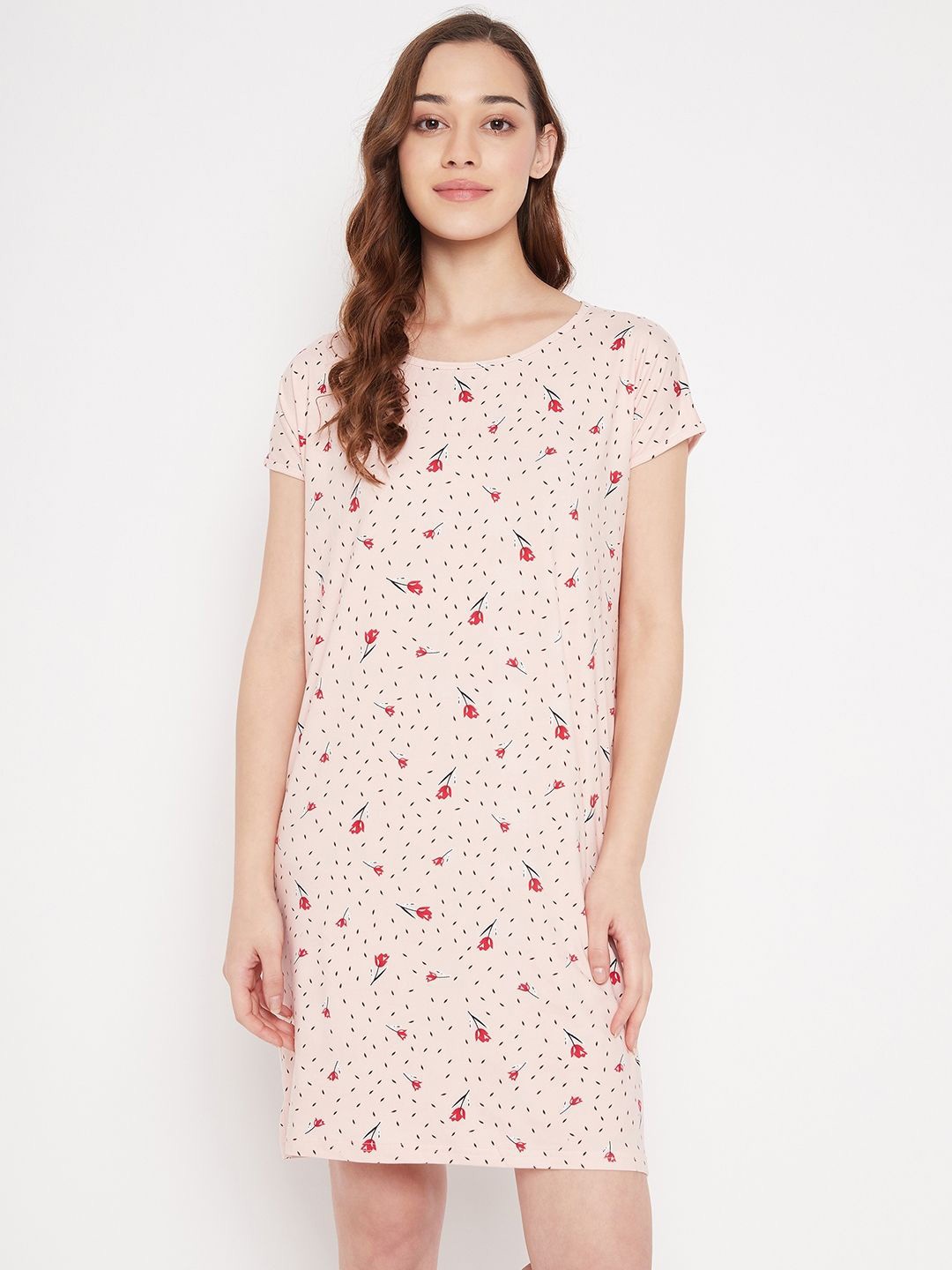 

Camey Printed Nightdress, Peach