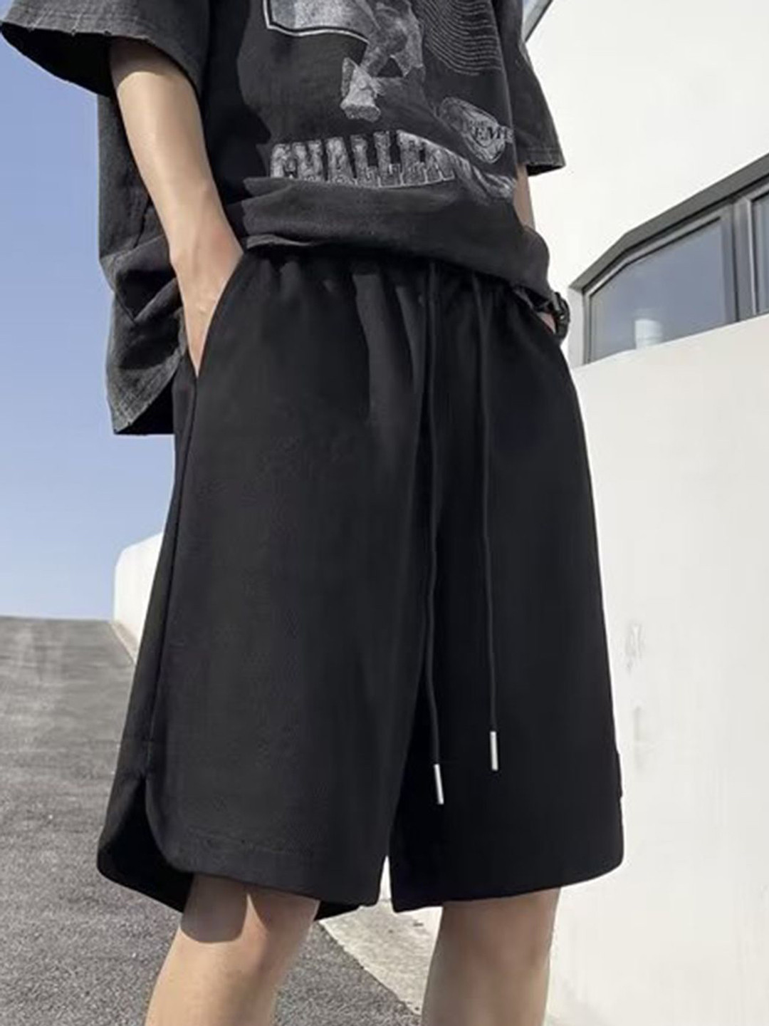 

StyleCast Men Typography Printed Loose Fit Shorts, Black