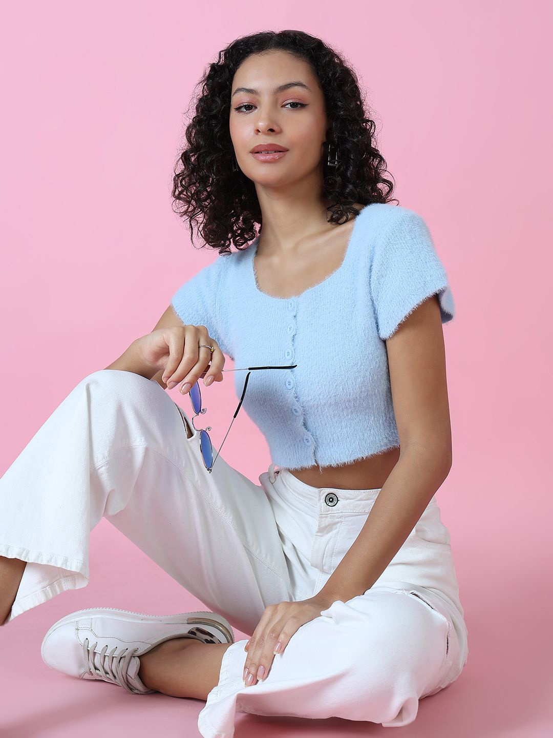 

SHOWOFF Crop Top, Blue