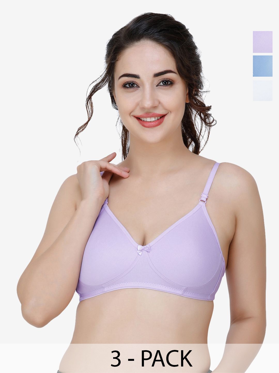 

Docare Pack Of 3 Full Coverage T-shirt Bra, White