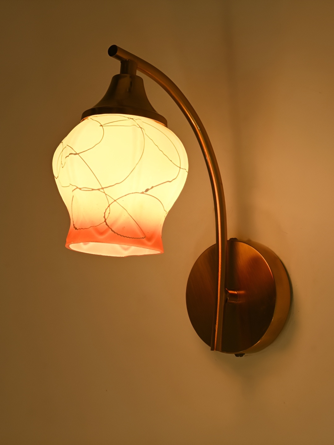 

Afast Orange & White Glass Contemporary Bell Shaped Wall Lamp