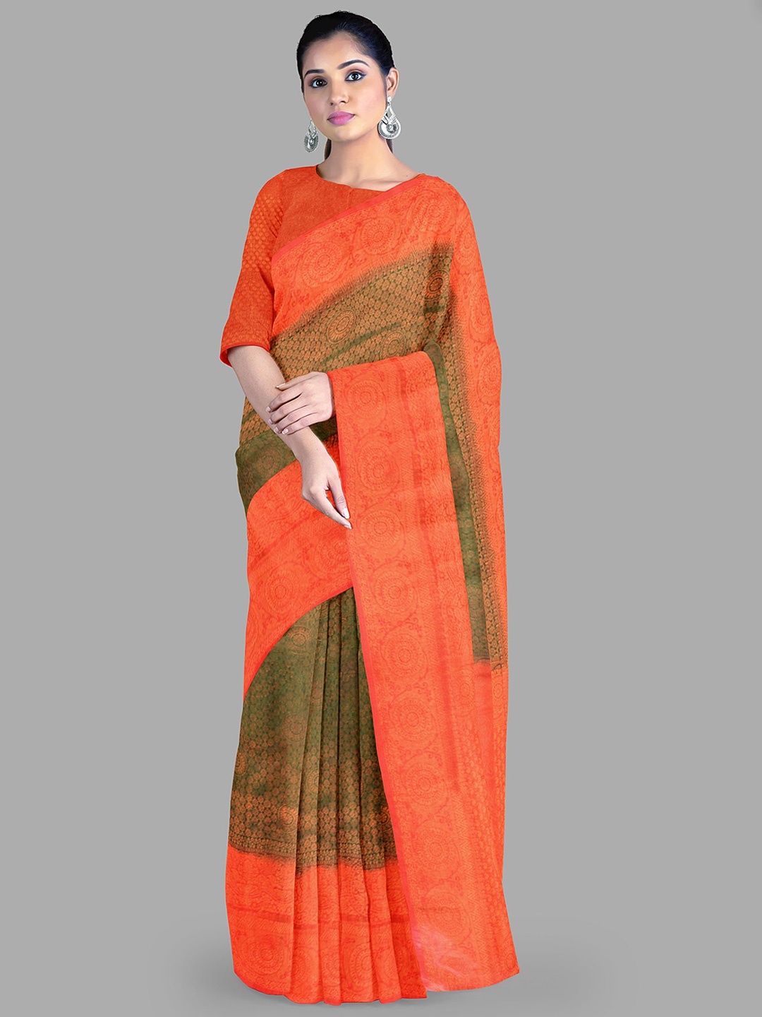 

The Chennai Silks Woven Design Zari Banarasi Saree, Green