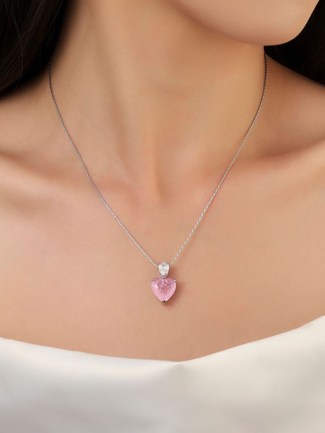 

SALTY Silver-Plated Heart Shaped Pendants & Chains