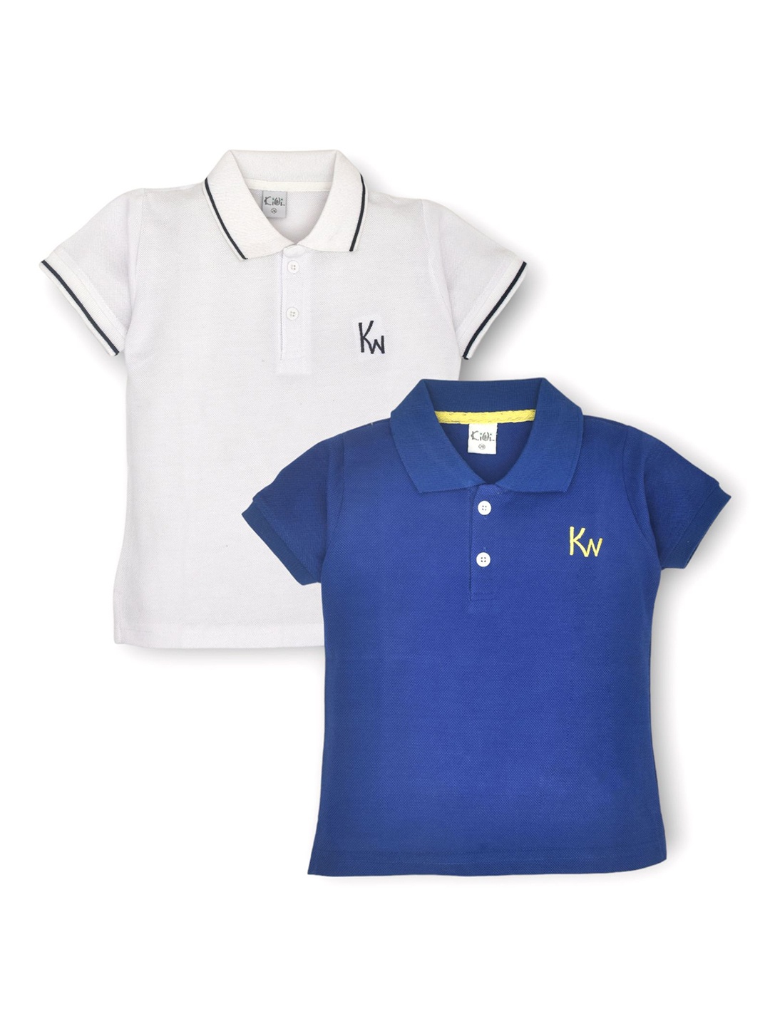 

BAESD Pack Of 2 Boys Solid Polo Collar Cotton T-shirts, White