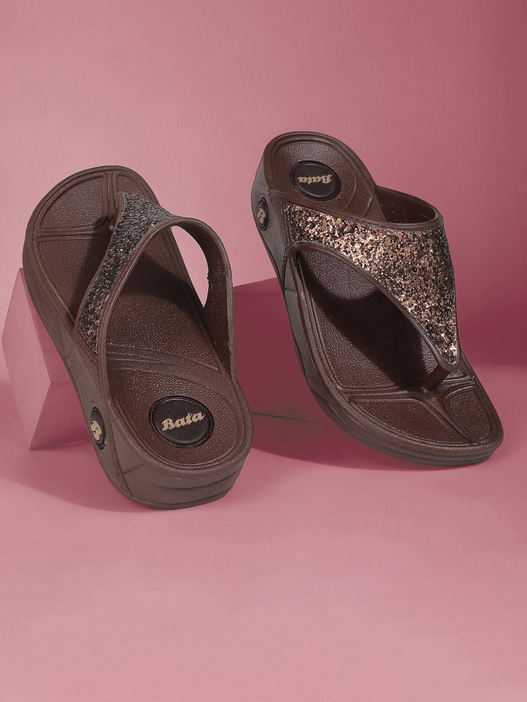 

Bata WomenSlip-On Flip-Flops, Brown
