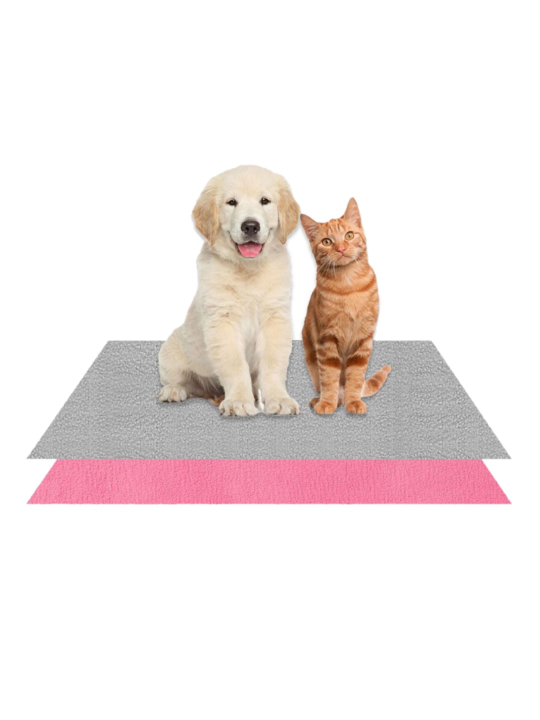 

AMORITE Grey and Salmon Rose Waterproof Washable Pet mat For Dogs and Cats