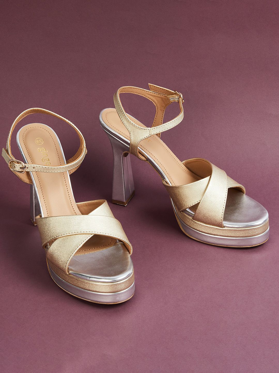 

Ginger by Lifestyle Women Block heels Sandals, Gold