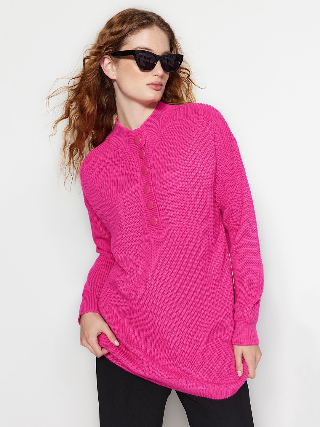 

Trendyol Women Longline Pullover, Pink