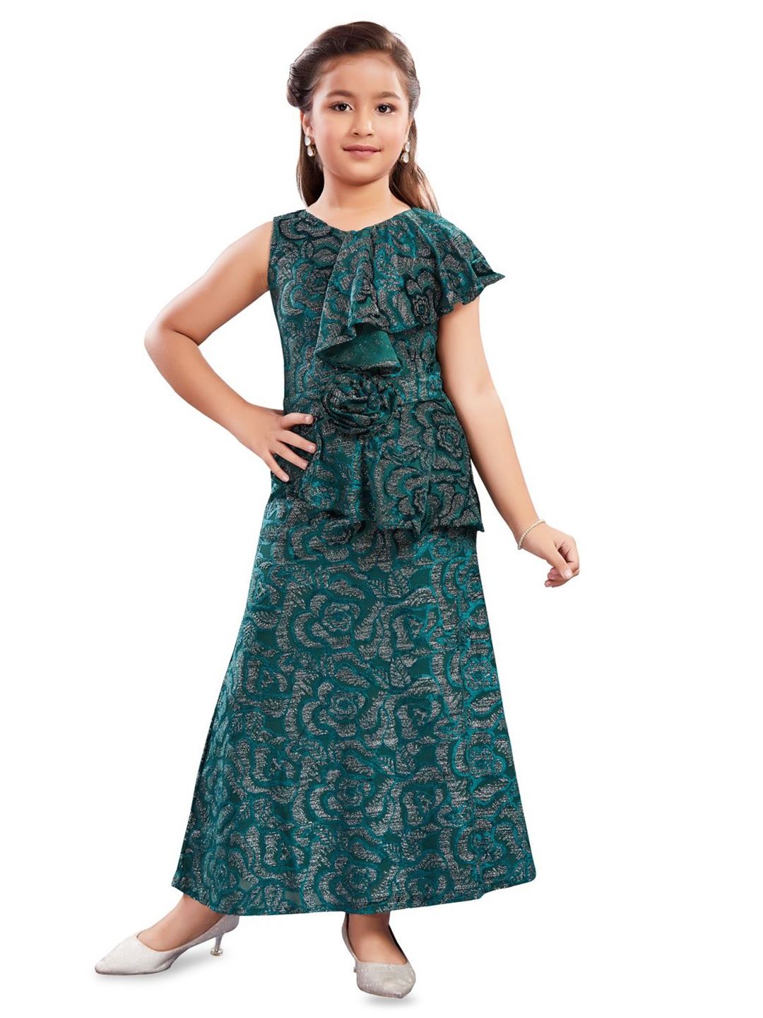 

Lei-Chie Girls Printed Maxi Dress, Green