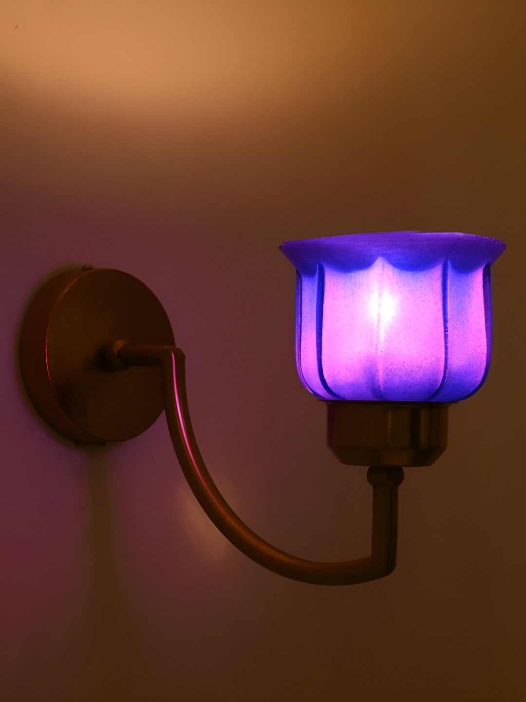 

Afast Gold-Toned & Blue Glass Bell Shaped Wall Lamp