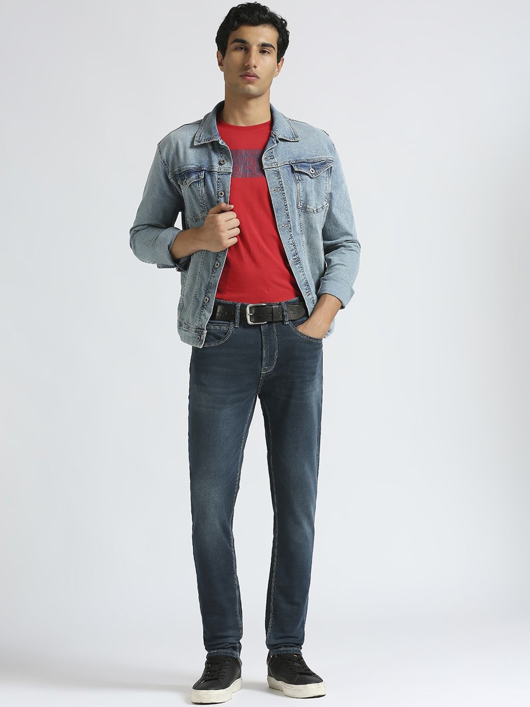 

Pepe Jeans Men Mid-Rise Regular Fit Light Fade Stretchable Jeans, Blue