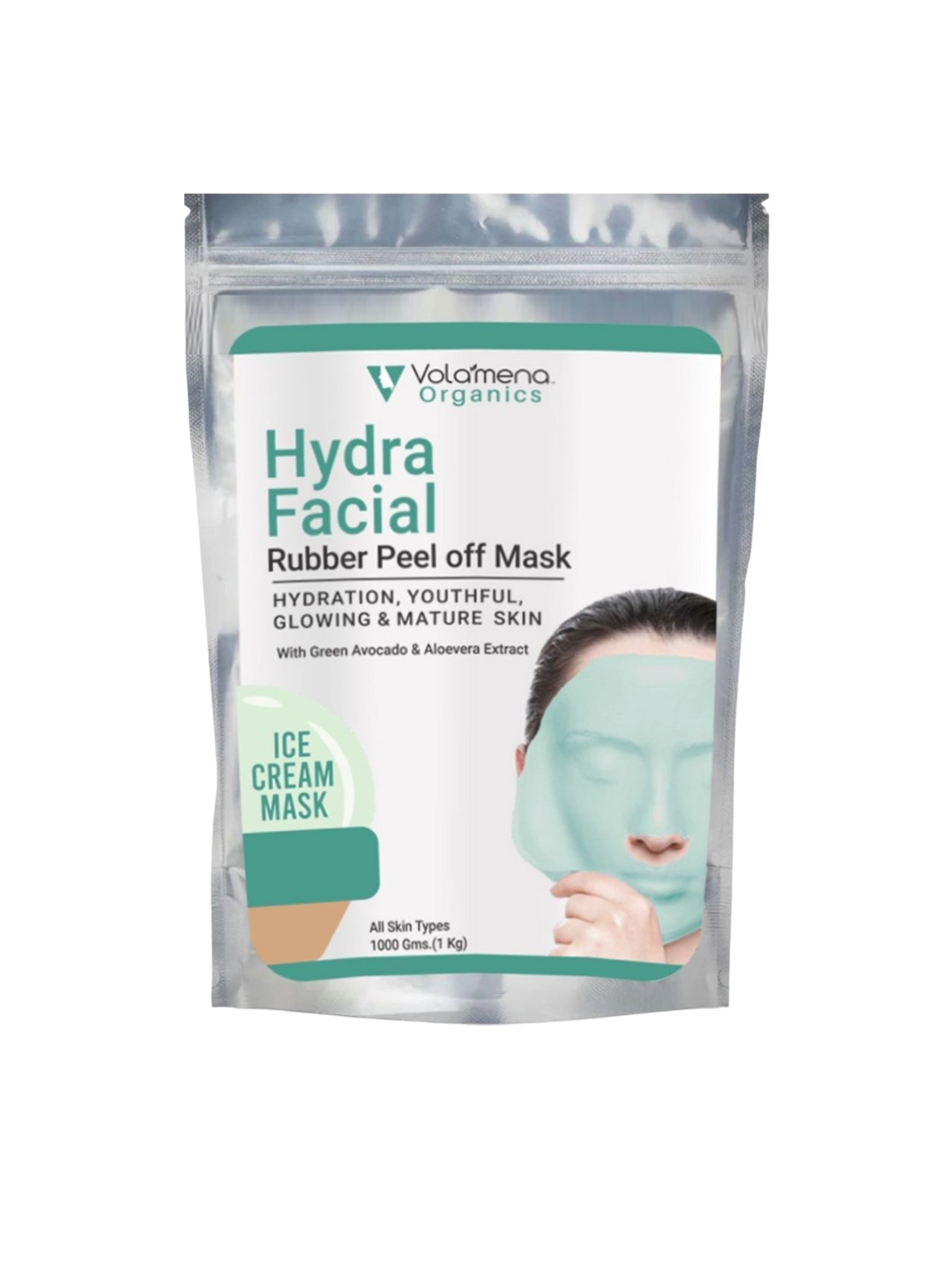 

Volamena Hydra Facial Rubber Peel Off Mask For Hydration & Glowing Skin- 1kg, Green