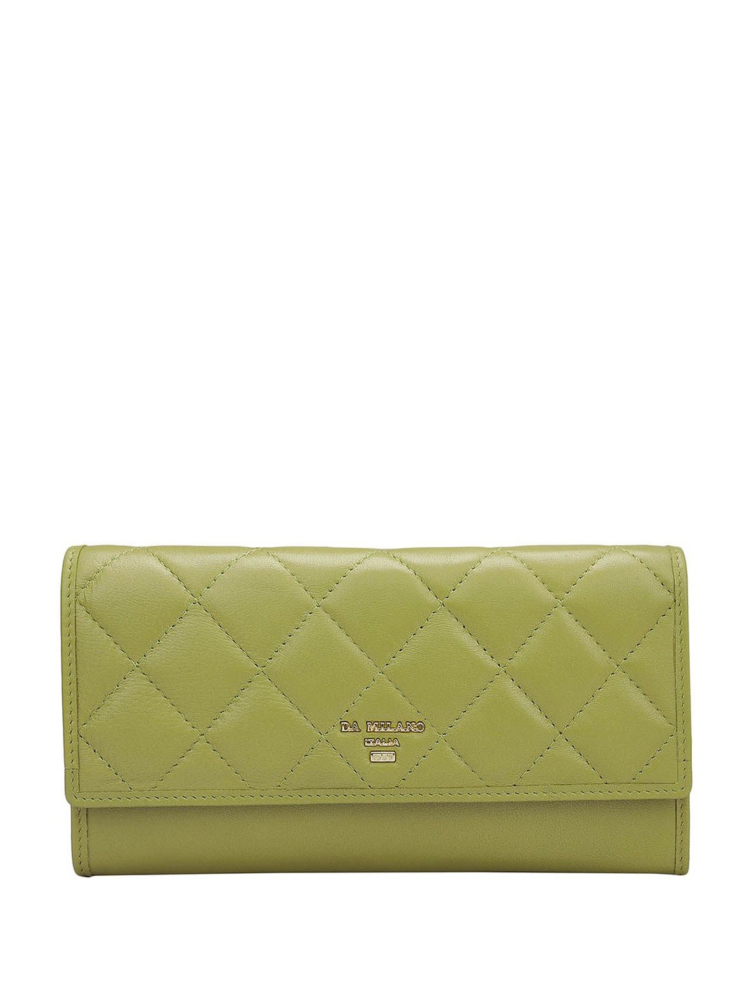 

Da Milano Women Textured Leather Envelope, Green