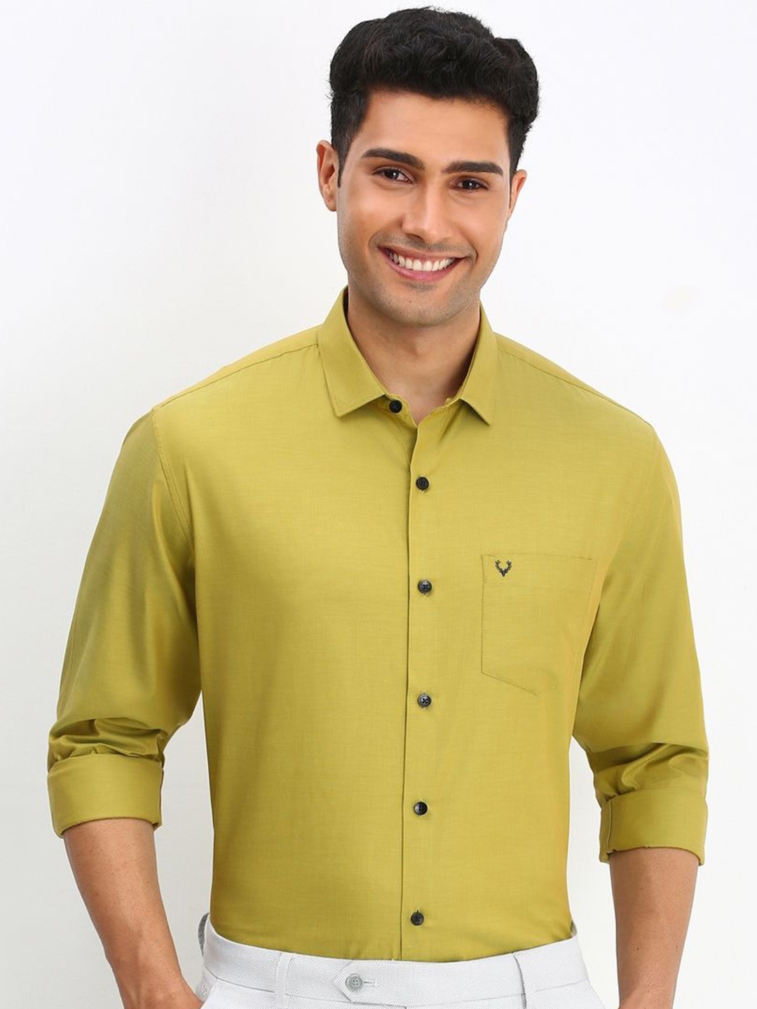 

Allen Solly Men Slim Fit Opaque Formal Shirt, Green