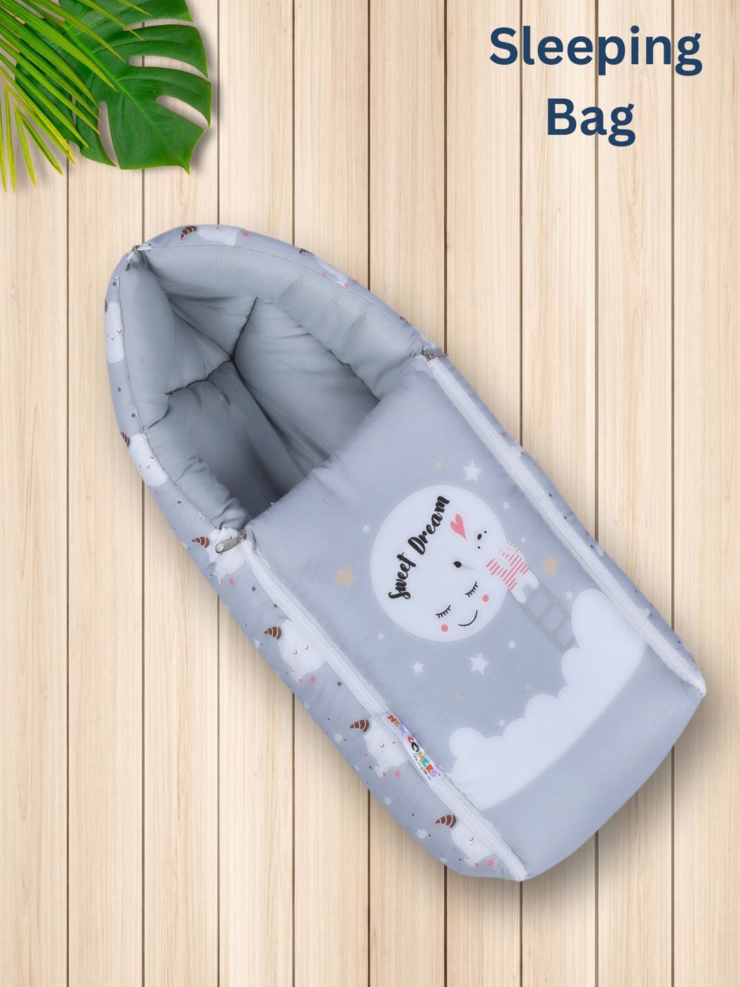 

NEW COMERS Kids Printed Cotton Baby Sleeping Bag, Grey