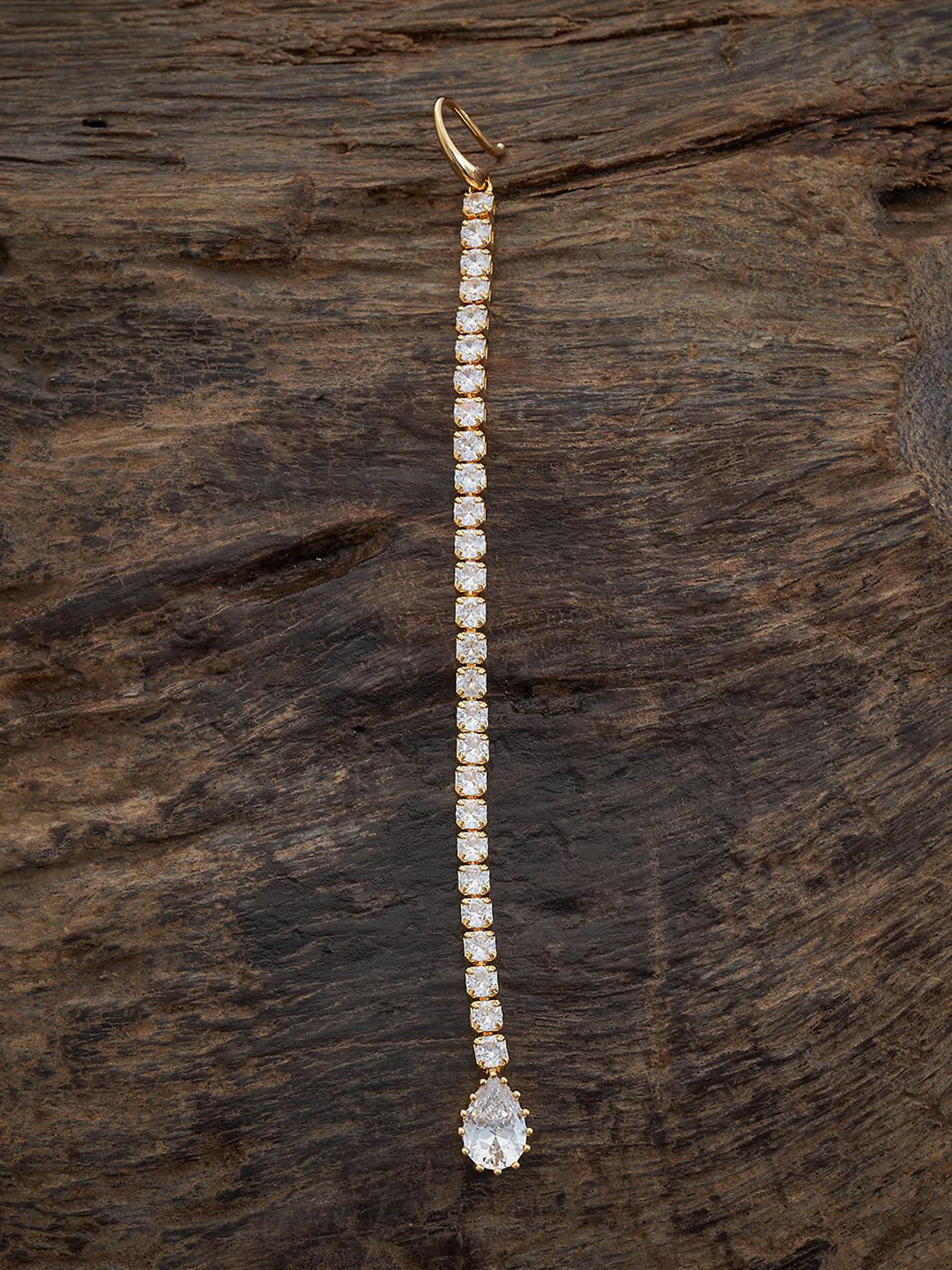 

Kushal's Fashion Jewellery Gold Plated Artificial Stones Studded Maang Tikka