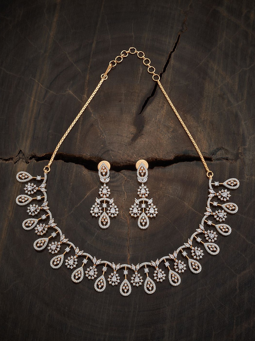 

Kushal's Fashion Jewellery Gold-Plated CZ Studded Jewellery Set
