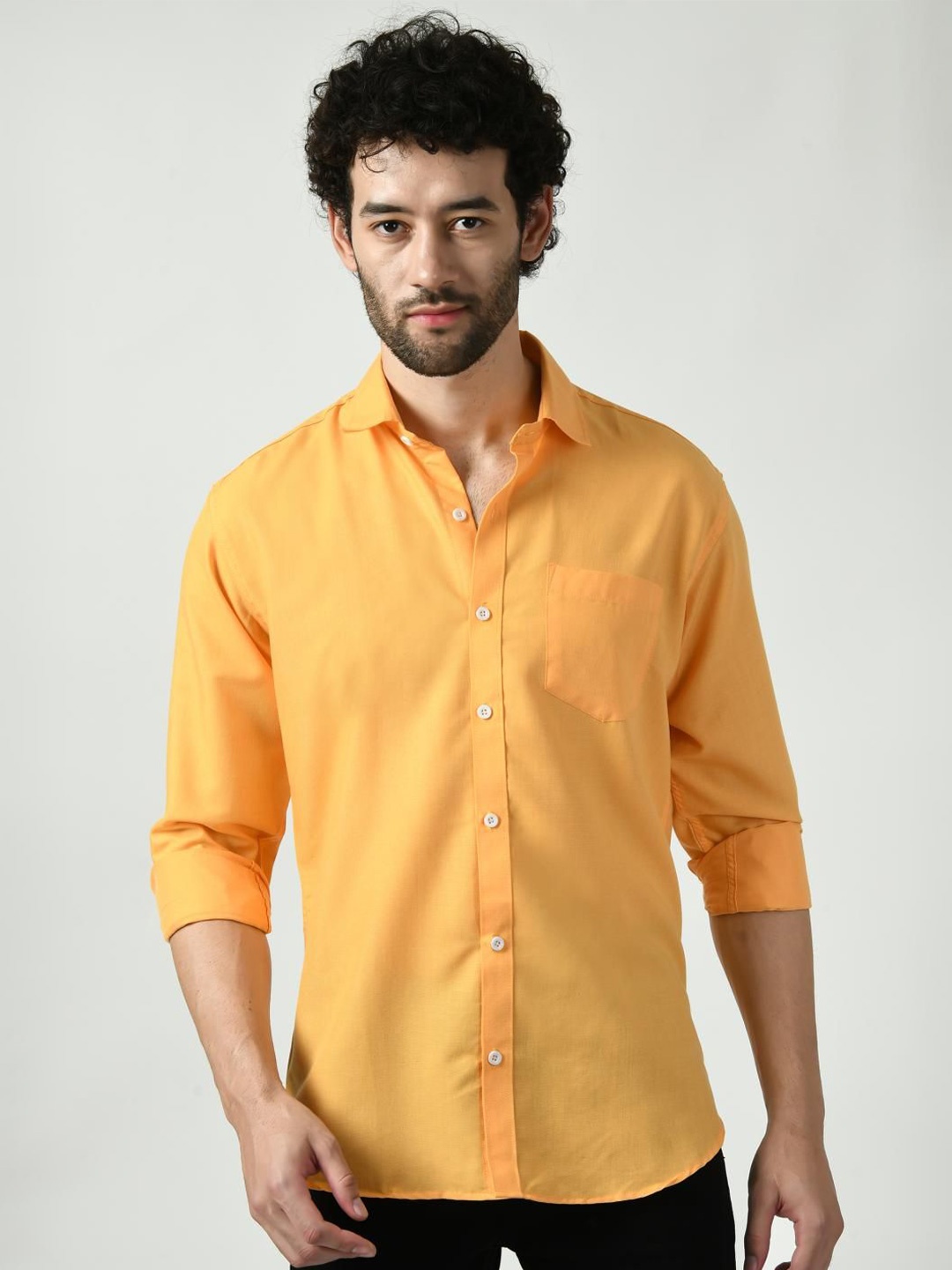 

PEBCO Men Classic Slim Fit Opaque Casual Shirt, Yellow