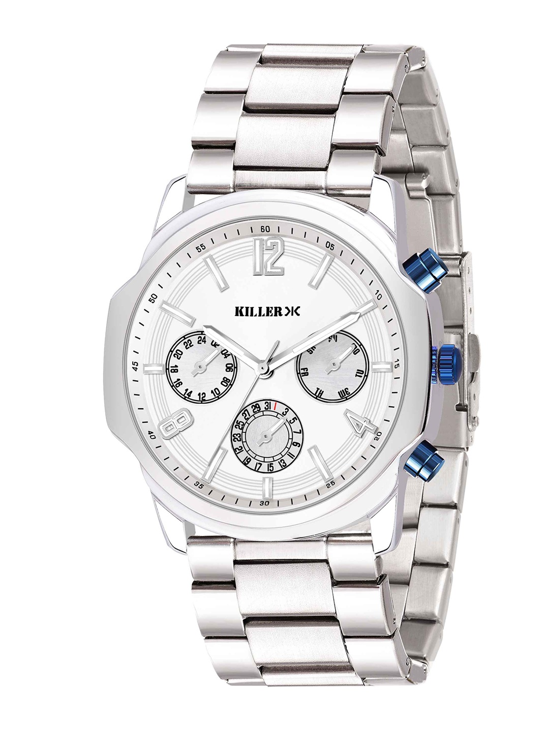 

Killer Men Dial & Stainless Steel Bracelet Style Straps Analogue Chronograph Watch 9017SL Radiant Silver