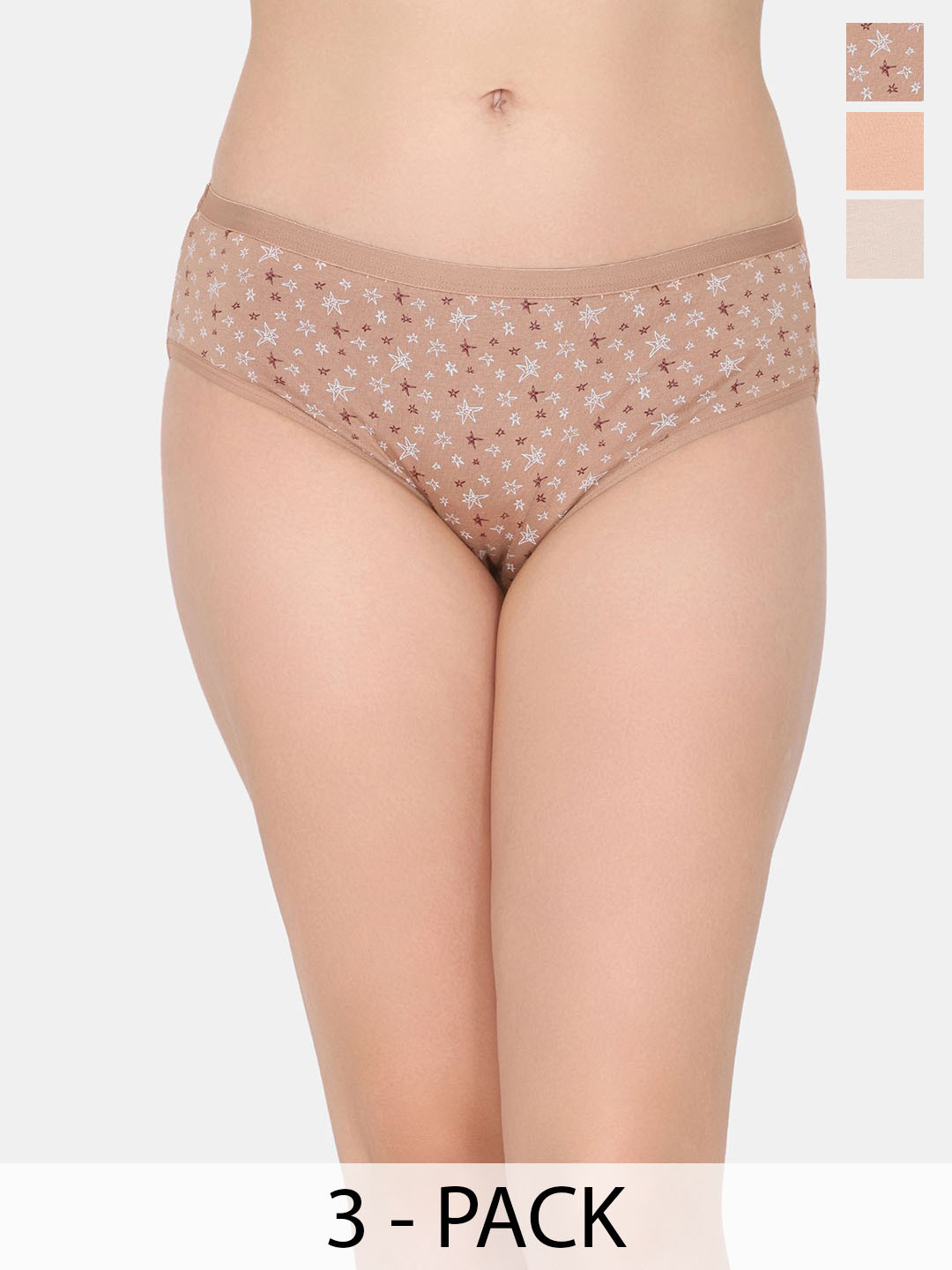 

Rosaline by Zivame Women Pack Of 3 Printed Assorted Briefs RO2075FASHZSKIN