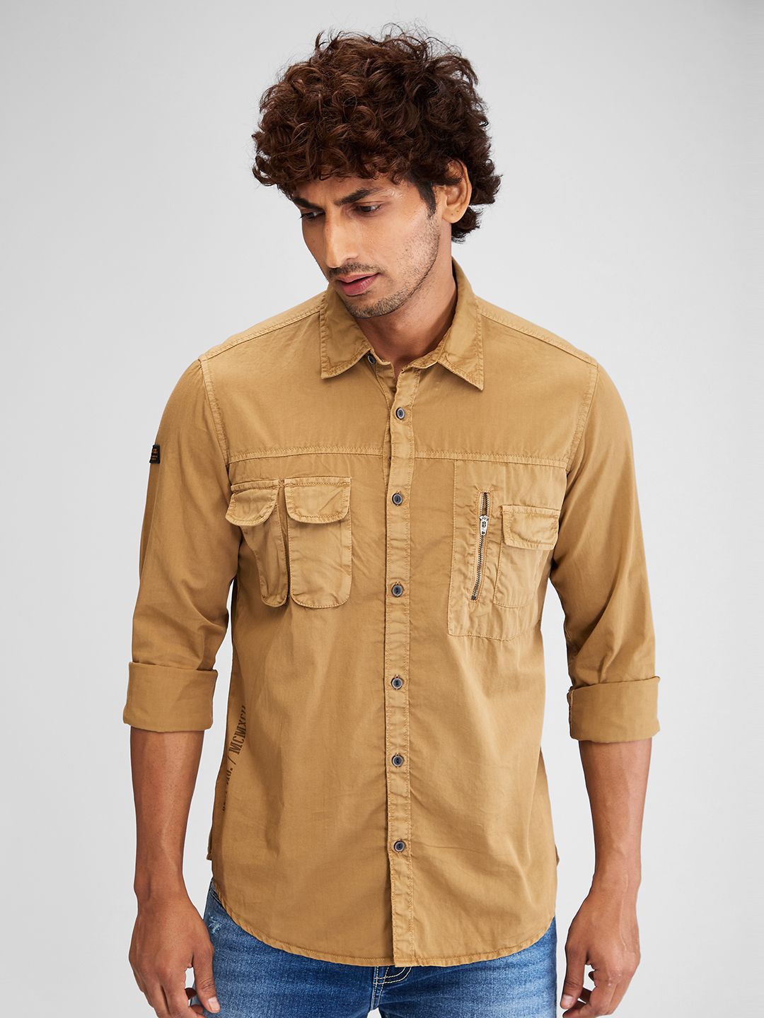 

SPYKAR Men Slim Fit Opaque Casual Shirt, Brown