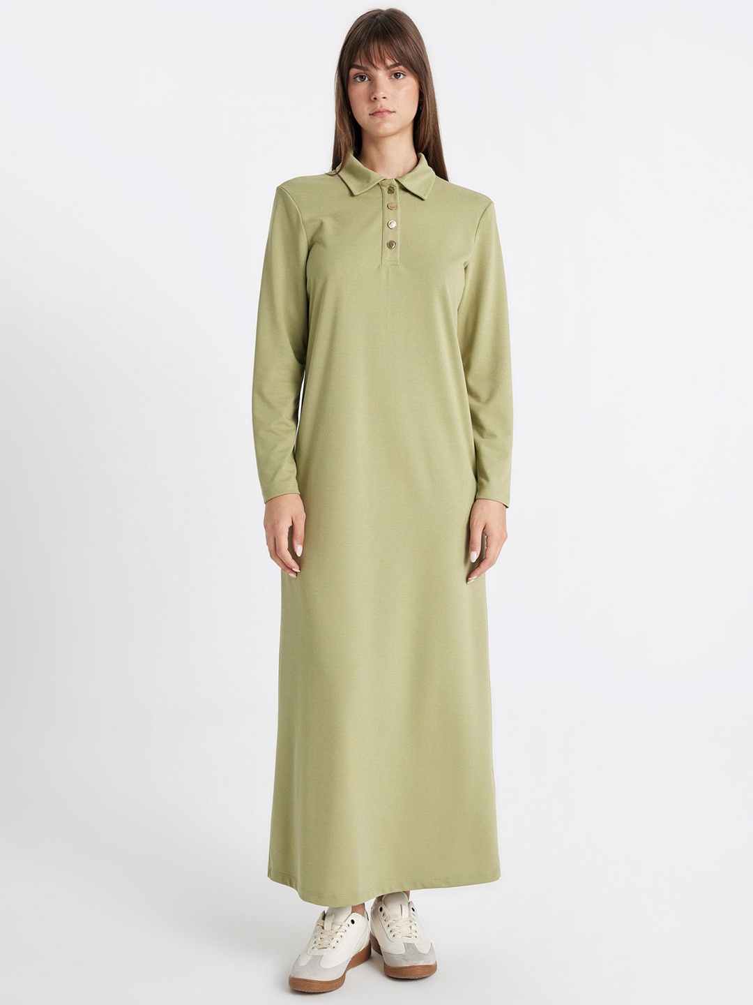 

DeFacto Shirt Maxi Dress, Green