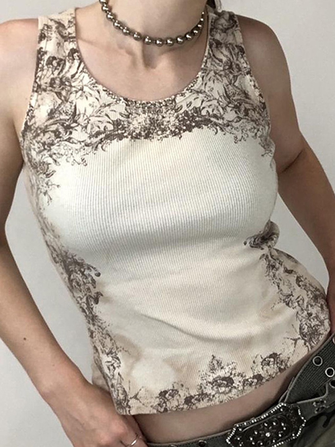

LULU & SKY Print Tank Top, Khaki