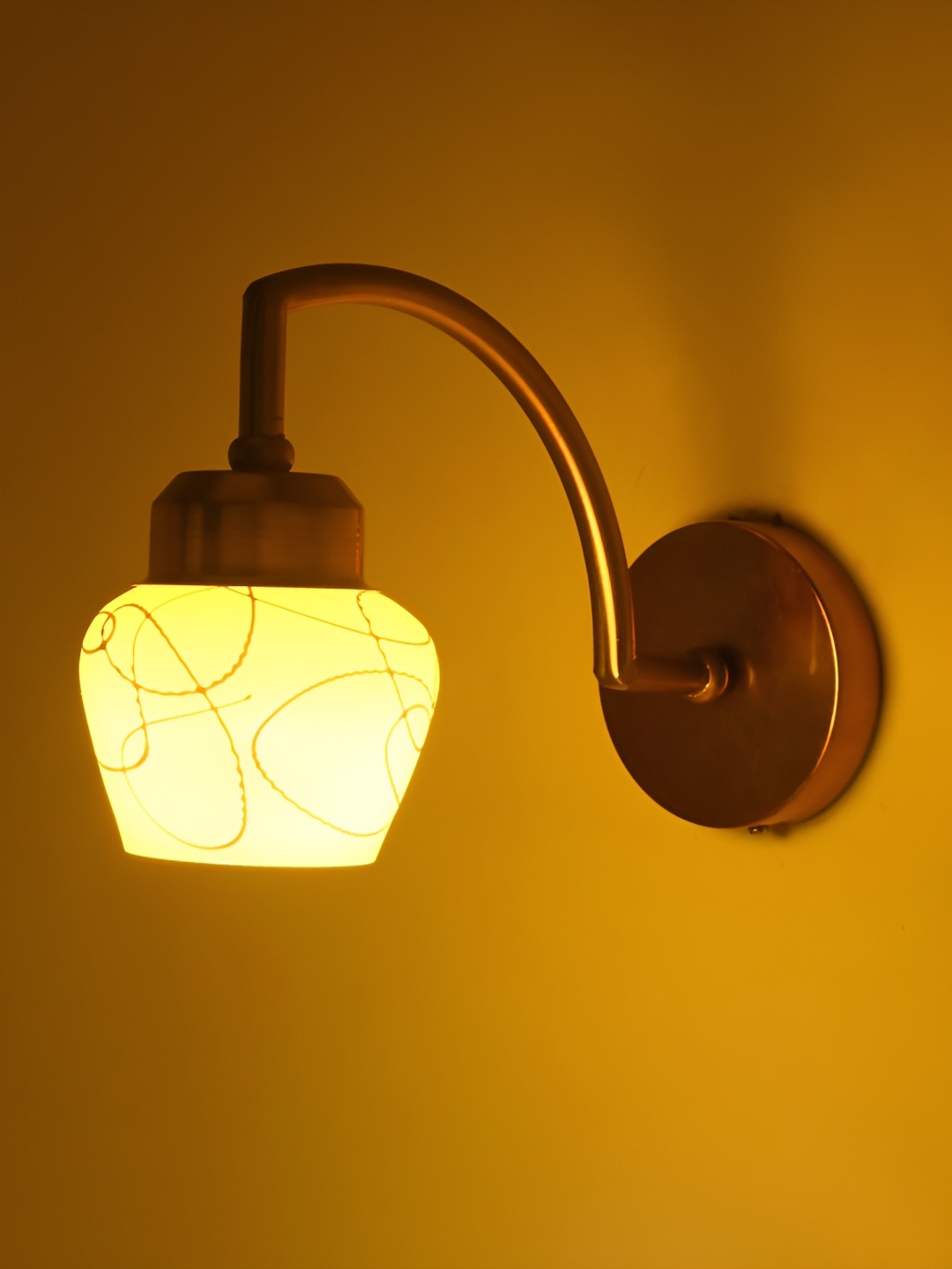 

Afast Yellow & White Glass Traditional Rectangle Shaped Wall Lamp