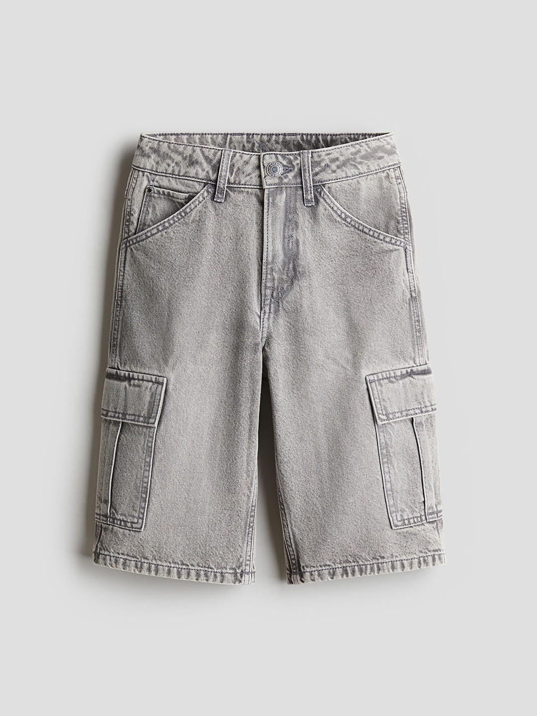 

H&M Boys Denim cargo Shorts, Grey