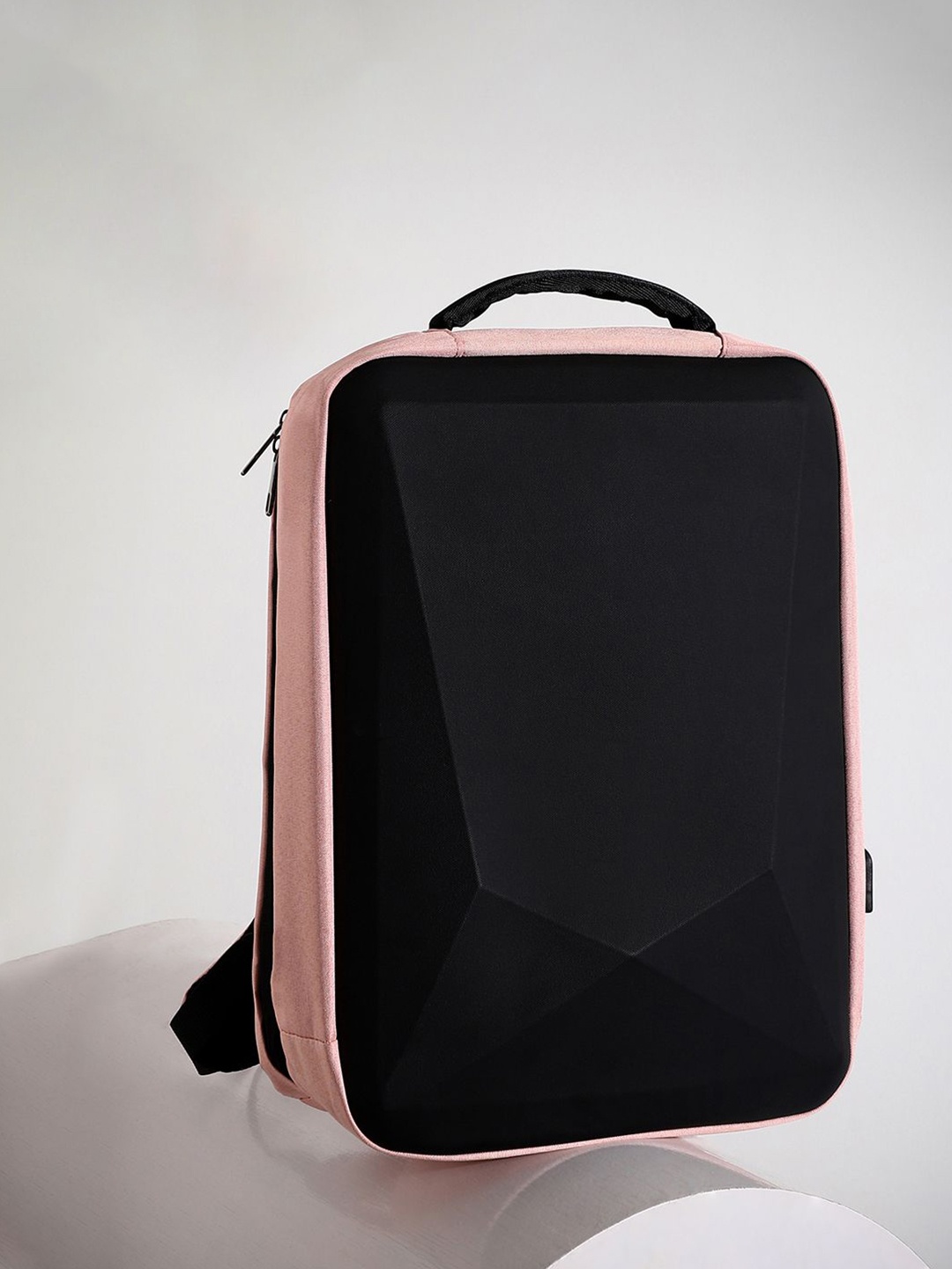 

French Accent Men Colourblocked Backpack, Pink
