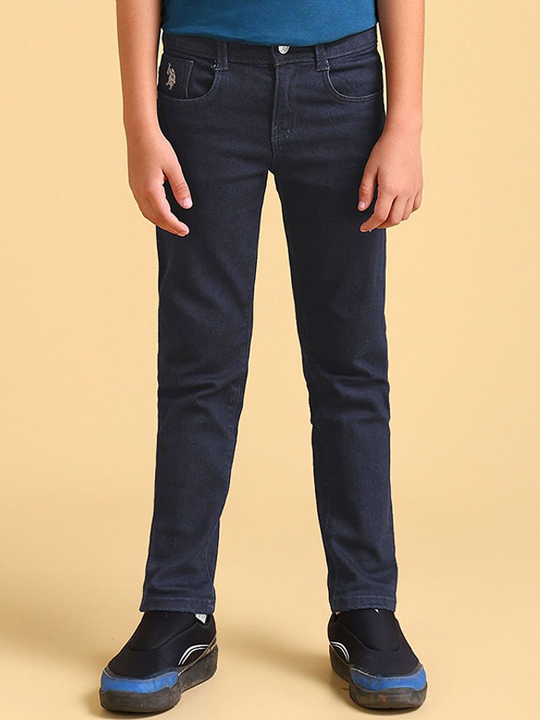 

U.S. Polo Assn. Kids Boys Prince Slim Fit Mid-Rise Cotton Jeans, Blue