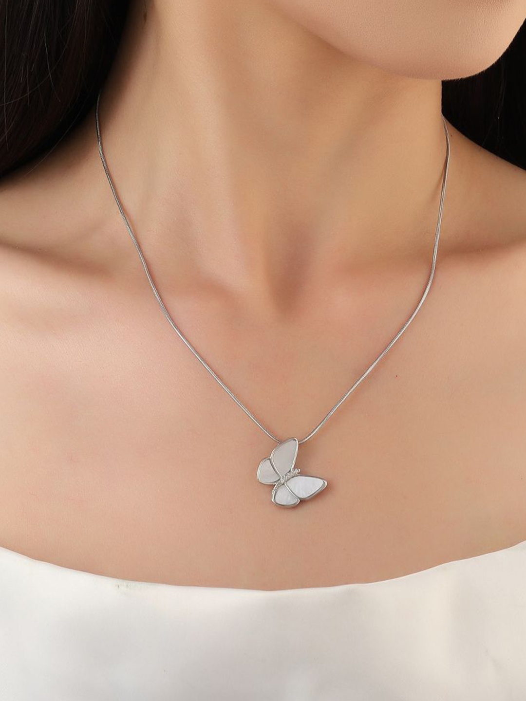 

SALTY Wing It Stainless Steel Pendant With Chain, Silver