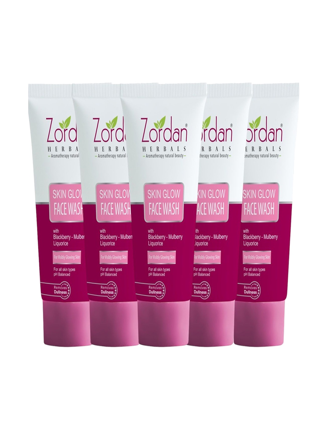 

ZORDAN Set Of 5 Herbal Skin Glow Face Wash - 300 ml Each, Pink