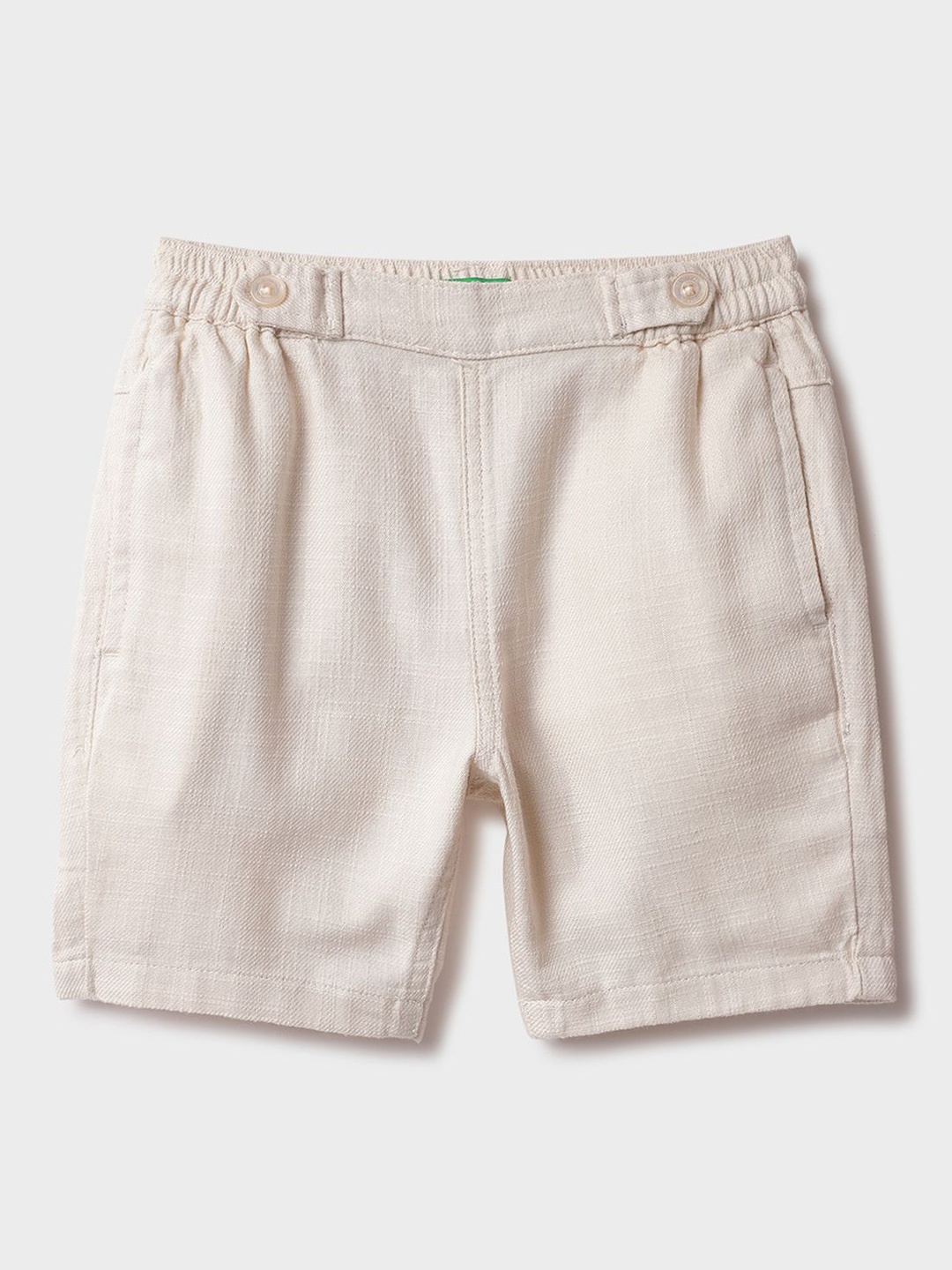 

United Colors of Benetton Boys Regular Fit High-Rise Pure Cotton Shorts, Beige