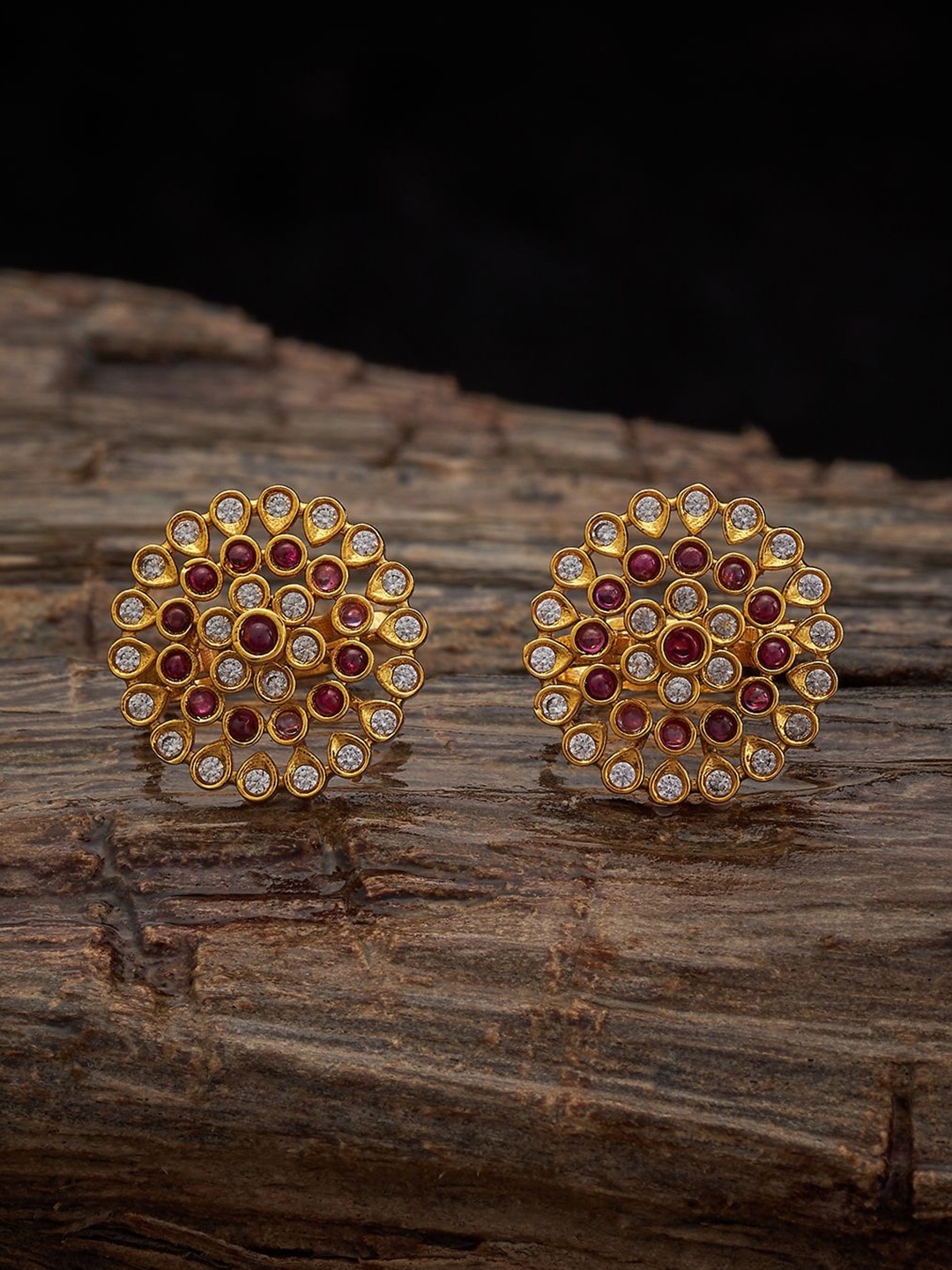 

Kushal's Fashion Jewellery Gold-Plated Ruby Studded Toe Rings