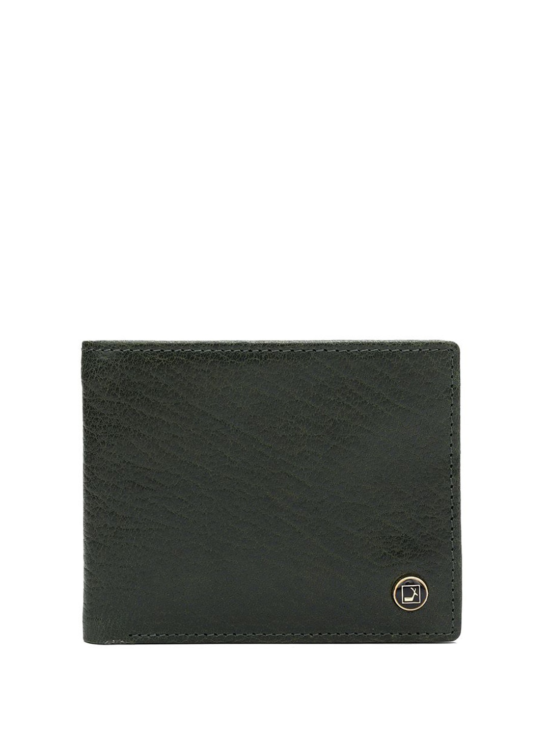 

Da Milano Men Textured Leather Two Fold Wallet, Green