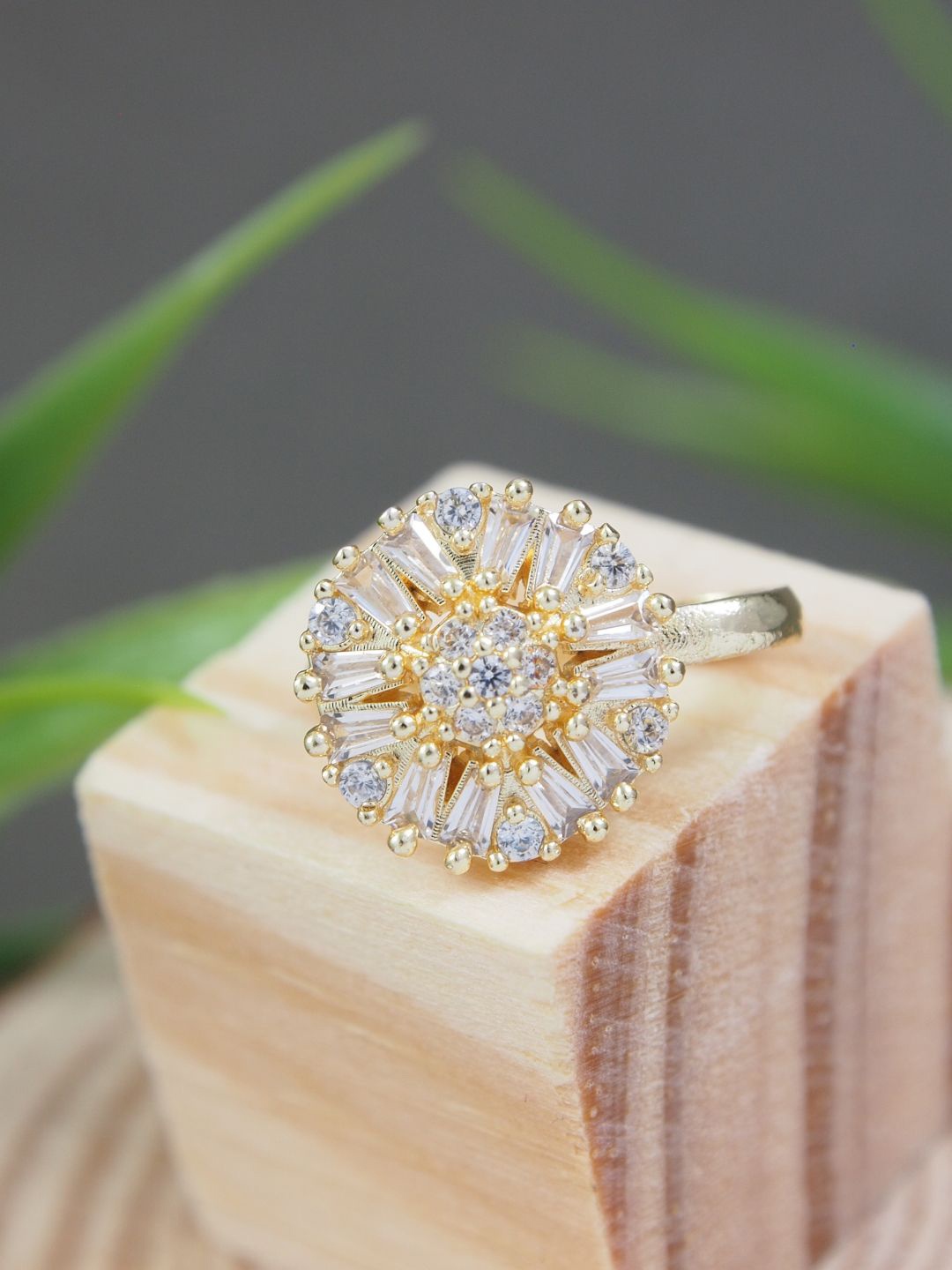 

I Jewels Gold Plated Artificial Stones Stud Nosepin