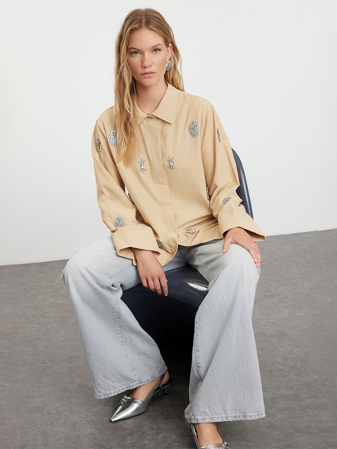 

Trendyol Women Opaque Casual Shirt, Na