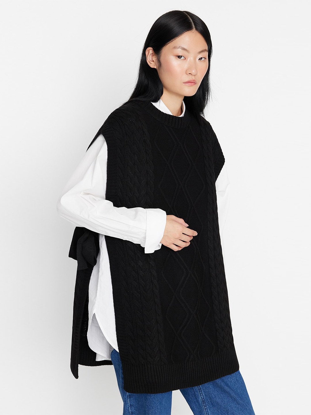 

Trendyol Women Longline Pullover, Black