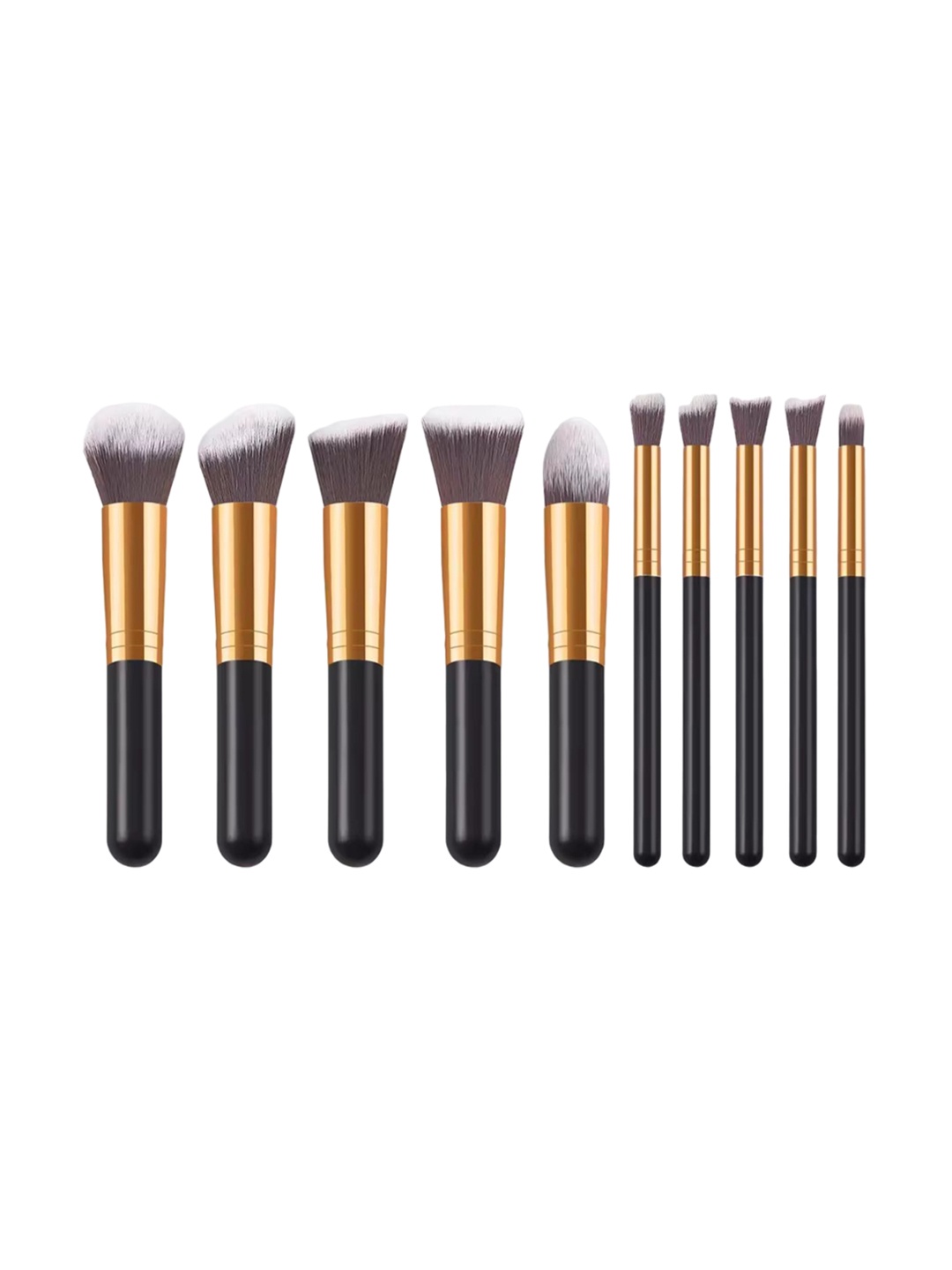 

zemglam Set Of 10 Makeup Brushes With Pouch, Gold